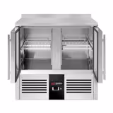 Tavolo refrigerato PREMIUM - 900x700mm - Statica - con 2 porte in vetro - Alzatina