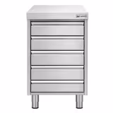Cassettiera PREMIUM - in acciaio inox AISI 304 - con 5 cassetti - 500x700mm