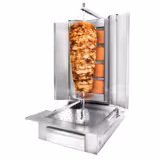 Macchina per Kebab Professionale a Gas - 4 bruciatori - max 60kg - Da banco - incl. 2 Schutzbleche; 2 Flügeltüren; spiedo; vaschetta raccogli grassi; ugelli metano e GPL - Per FRA & BEL