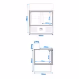 Saladette PREMIUM - 900mm - 2 Türen - mit Glasaufsatz für 5x GN 1/6