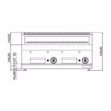 Griglia a pietra lavica a gas - 7kW - Griglia in ghisa - Su mobile - Profondità 700 - Acciaio inox - Frontale nero - incl. base armadiata con 2 porte