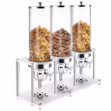 Cerealienspender - 3 Kunststoffbehälter - 3x 3,7 Liter - Silber
