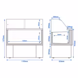 Vitrină pentru înghețată - 1.19 x 0.65 m - 6 x 5 liters - geam frontal încălzit