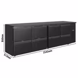 Commercial Back Bar Bottle Cooler ECO - 2542x513mm - with 8 Drawers - Black