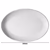 (12 Stück) CLASSICO - Platte/Dönerteller - oval - Länge: 360mm - Weiß