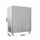Armadio per stoviglie in acciaio inox ECO - 1600x700mm - 2 porte scorrevoli - Altezza: 1800mm