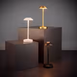 LED Table Lamp - ALVA MICRO - Rechargeable - Cordless - 3-step dimmable - Ø80mm - Black - with Charging Dock