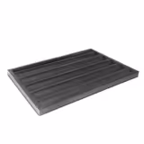 (10 sztuk) Blacha do bagietek – aluminium – 600 x 400 mm – czarna – z 5 zagłębieniami