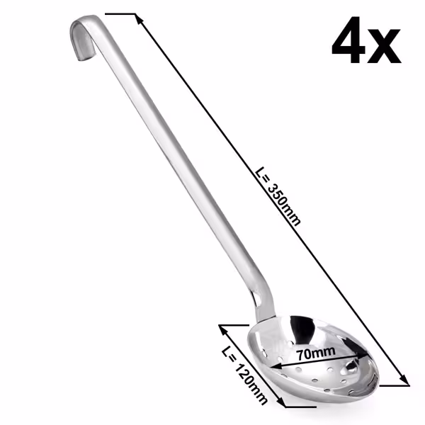 (4 قطع) مغرفة مثقبة - طول 350 mm - ستانلس ستيل