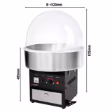 Commercial Candy Floss Machine - Ø520mm - 950W - Black - with Sneeze Guard