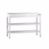 Mesa central em aço inox PROFISSIONAL PREMIUM - 1000x700mm - com prateleira inferior & prateleira intermédia