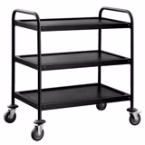 Servierwagen - 800x500mm - mit 3 Abstellflächen - Schwarz