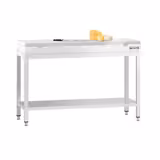 Stainless Steel Work Table with Cutting Board PREMIUM – 1200x600 mm - White board, 60 mm top
