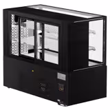 Fleischvitrine MADRID - 525 liter - 1500mm - dubbel glas - schuifdeuren - met 2 schappen - zwart mat