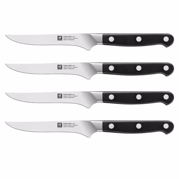 (4‑Piece) ZWILLING | Steak Knife Set – FRIODUR® Ice‑Hardened Blades - Made in Germany - Black Handles