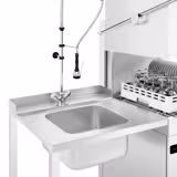 Commercial Pass Through Dishwasher - Touchscreen Controls - 9.66kW - incl. Inlet Table left, Outlet Table right - with Detergent & Rinse Aid Dosing Pumps, Drain Pump