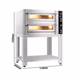 Commercial Electric Pizza Oven – 4+4 x 34 cm – Manual – Incl. Stand
