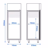 Ice Cream Display Freezer PREMIUM PLUS - 647L - with 1 door - For 48x 5L or 32x 7L ice cream containers - Anthracite
