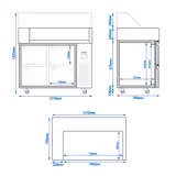 Saladette - 1210x700mm - 4 lades - voor 9x GN 1/6