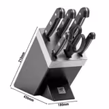 ZWILLING | GOURMET SharpBlock - Bloc de couteaux auto-aiguisant - 7 pièces - Noir        