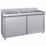Meuble évier ECO - 2000 x 700 mm - avec 2 bacs à gauche