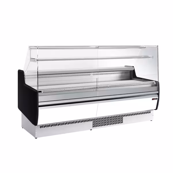 Banco gastronomia professionale - 1935x953mm - Ventilata - 213 L - Vetro dritto - Pannello frontale Bianco - con 1 ripiano - servizio assistito