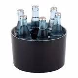 Champagnekylare - CONFERENCE - Rostfritt stål, SAN-plast - Ø 230 mm - Svart - med kylklamp, kapsylöppnare och kapsylskål - för 6 flaskor, Ø 67 mm