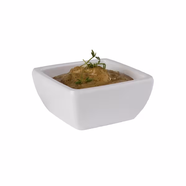 (6 stuks) Dipschaaltje - PURE - Melamine - 50ml - hoekig - 65x65mm - Wit