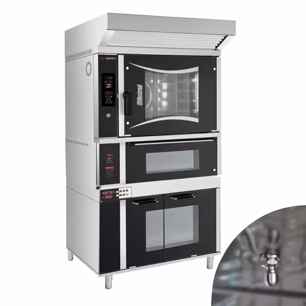 Bäckerei-Elektro-Kombidämpfer - Digital - 6x EN 600x400 - inkl. Pizzaofen, Haube, Gärschrank & Waschsystem