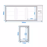 Tavolo refrigerato per bar e bevande ECO - 2002 mm - con 3 porte - Nero