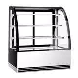 Vitrina pentru prajituri si torturi - 1,2 m - 3 rafturi - sticlă frontală rotunjita (LED)