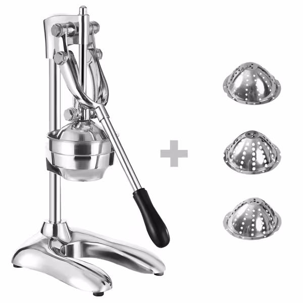 Ręczna wyciskarka do cytrusów - z 3 sitkami - 490mm - stal nierdzewna AISI 304, aluminium