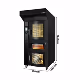 Rotierender Elektro Bäckerei-Heißluftofen mit Dampffunktion - Touch - 6x EN 600x400 - inkl. Pizzaofen, Haube & Gärschrank