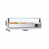 Kühlaufsatzvitrine PREMIUM mit LED-Licht - 1500x395mm - 5x GN 1/3 + 1x GN 1/2