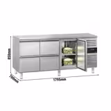 Koelwerkbank ECO - 1795x700mm - met 1 deur - met 4 lades