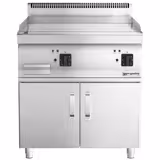 Elektro Bratplatte - mit Hartchrom-Beschichtung - 9 kW - Glatt - inkl. Unterbau mit 2 Türen