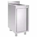 Diskbänk med underskåp - rostfritt stål - 400x600 mm - med avfallsbehållare - med 1 ho