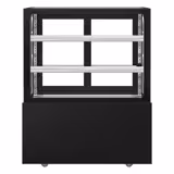 Vitrine Refrigerada de Bancada MADRID - 430L - 1000mm - Vidro duplo - com 2 prateleiras de vidro - portas traseiras de correr - Preto mate