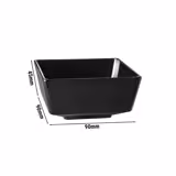 (6 stuks) kom - FLOAT - Melamine - 0,16l - vierkant - 90x90mm - Diepte: 45mm - Zwart
