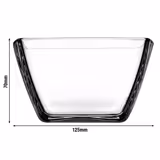 (24 pieces) Square Glass Buffet Bowl – 125 × 125 mm - Height 70 mm - Clear