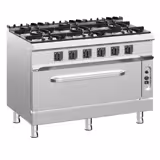 Fogão a gás - 49kW - 6 queimadores - com forno a gás estático - 10kW