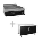 Elektrische bakplaat - 7,1kW - Glad - Bakoppervlak: 795x535mm - met onderbouw met 2 deuren