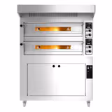 Cuptor electric pentru pizza – 6+6 x 33 cm – cu acționare manuală – include capac și dulap de fermentare