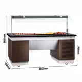 Buffet frío DUBLÍN - 2000mm - con placa fría eutéctica & ruedas - Negro