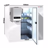 Paslanmaz Çelik Panel Tip Soğuk Oda 0/+8 °C - 1500x2100mm - 4,80m³ - dahil: split tip soğutma ünitesi