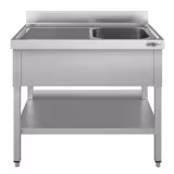 Chiuvetă ECO - cu polita - 1,0 m - 1 cuva în dreapta - L 40 x L 40 x P 25 cm