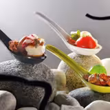 (12 pcs) Canape spoon - FRIENDLY - PET (recycled) - 135mm - Black