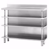 Barski radni pult - Nehrđajući čelik - 1500x300 mm - Sa 4 police