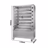 Gas Hähnchengrill - 35,3 kW - mit 6 Spießen für bis zu 36 Hähnchen