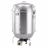 Gázüzemű Kacsasütő kemence - kézi - 10 kW - 835x835x1410 mm - Rozsdamentes acél - legfeljebb 15 kacsa, egyenként 1,5 kg